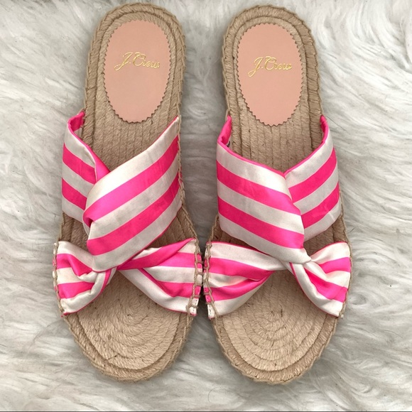 NWOB J Crew Twisted Knot Espadrille Sandals in Awning Stripe - Picture 5 of 8